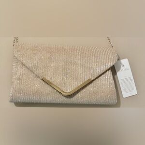 Sparkling Cream Evening Clutch